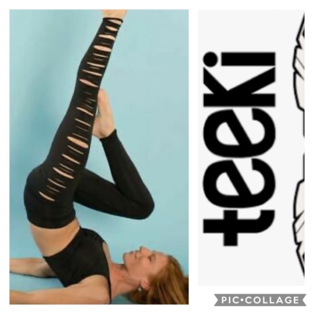 NWT Teeki Jimi Laser Cut Out Hot Pants Leggings - Picture 1 of 11